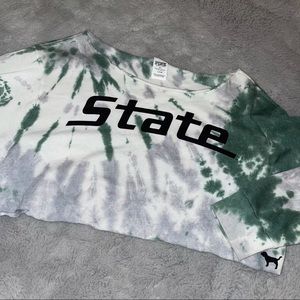 VS PINK Cropped MSU Sweatshirt